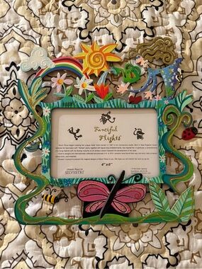 Silvestri Fanciful Flights Metal 4x6 Frame Karen Rossi Garden Summer mint new